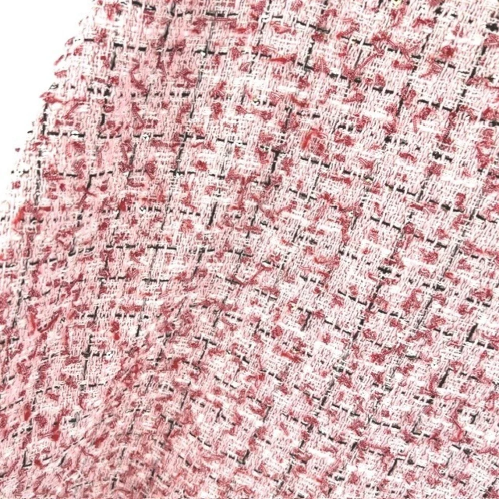 Bardot Junior Girls Pink Tweed Sequin Ruffle Dress Size 16 Kids Special Occasion